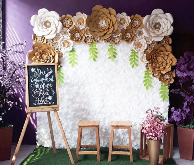 Dekorasi Bunga Kertas Cantik Cocok Untuk Backdrop Dekorasi Lamaran Beli Kertas Kardus Bekas Yogyakarta